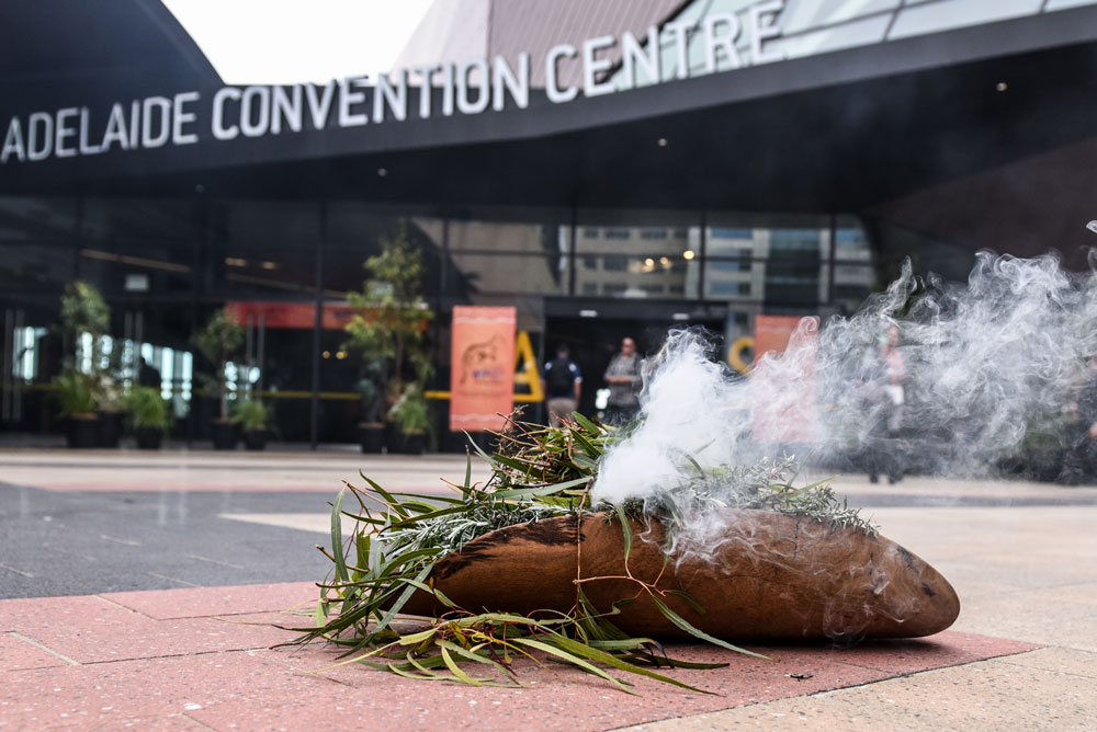 Smoking Ceremony at Adelaide Convention Centre for Connect SA(fe) - All Occasions Group Conferences & Events